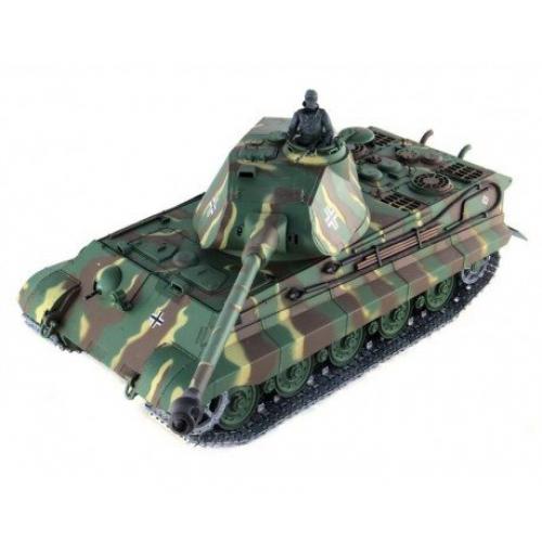 Радиоуправляемый танк German King Pro 1:16 (металл. гусеницы, пневмопушка, дым, 64 см)