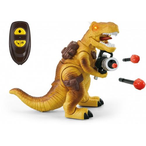 Динозавр на пульте управления (свет, звук, стреляет пулями), желтый