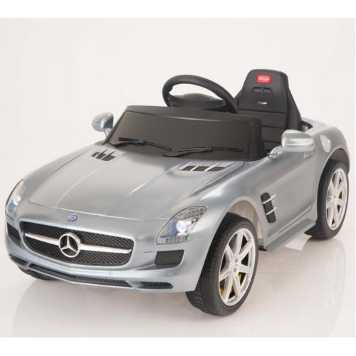 Электромобиль для детей радиоуправляемый Mercedes-Benz SLS AMG серебристый (звук, свет, 110 см)