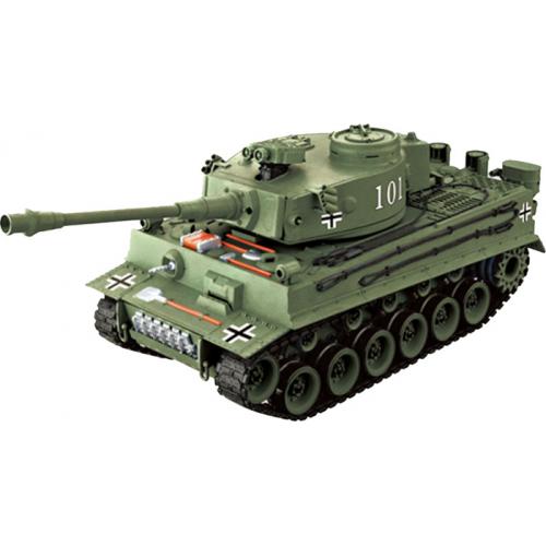 Радиоуправляемый танк Tiger ТИГР 1:20 зеленый (пневмопушка, свет, звук, 35см)