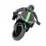 Радиоуправляемый мотоцикл, цвет черный с зеленым (24 см)